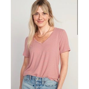NWT Luxe Old Navy striped V-neck t shirt